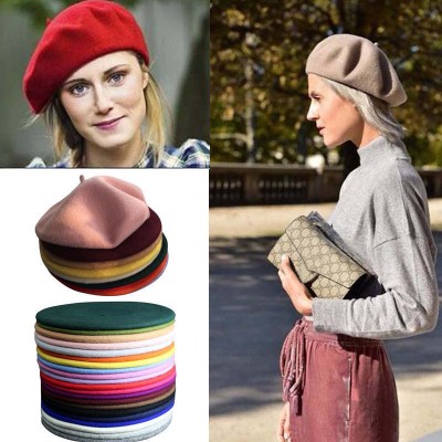 2018 's Sweet Wool Spring Beret French Artist Beanie Hat Ski Cap Solid Hat   eb-59968894